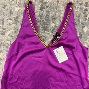 Generation Love Dallas Chain Tank in Violet- Size Small